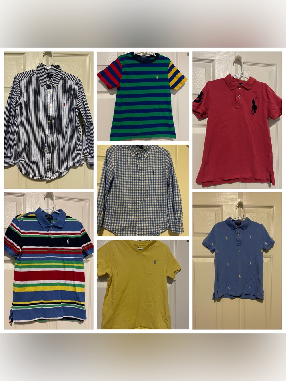 Boy lot of 7 Polo Ralph Lauren Shirts (Size 6 & 7)